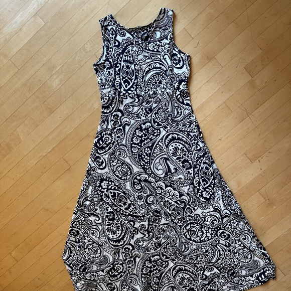 Talbots Navy/white print kniti jersey dress, M, G1279 - Picture 7 of 8